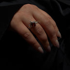 Gothic garnet and white topaz ring size 7 | 925 sterling silver *Seconds*