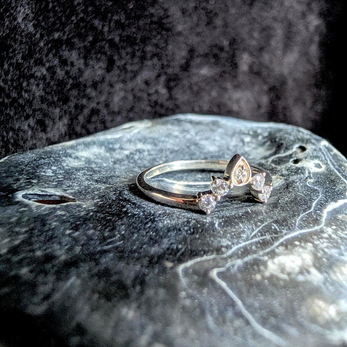 White topaz stacking enhancer ring | 925 Sterling Silver