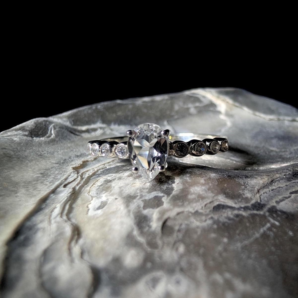 Statement white topaz ring | 925 Sterling Silver