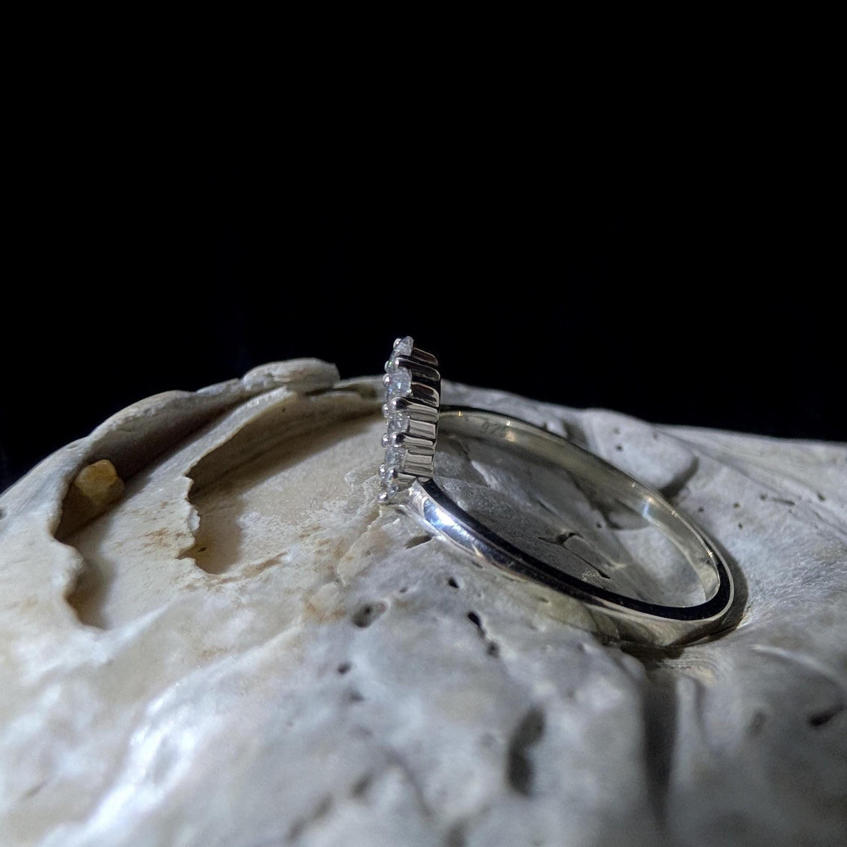 White topaz stacking enhancer ring | 925 Sterling Silver