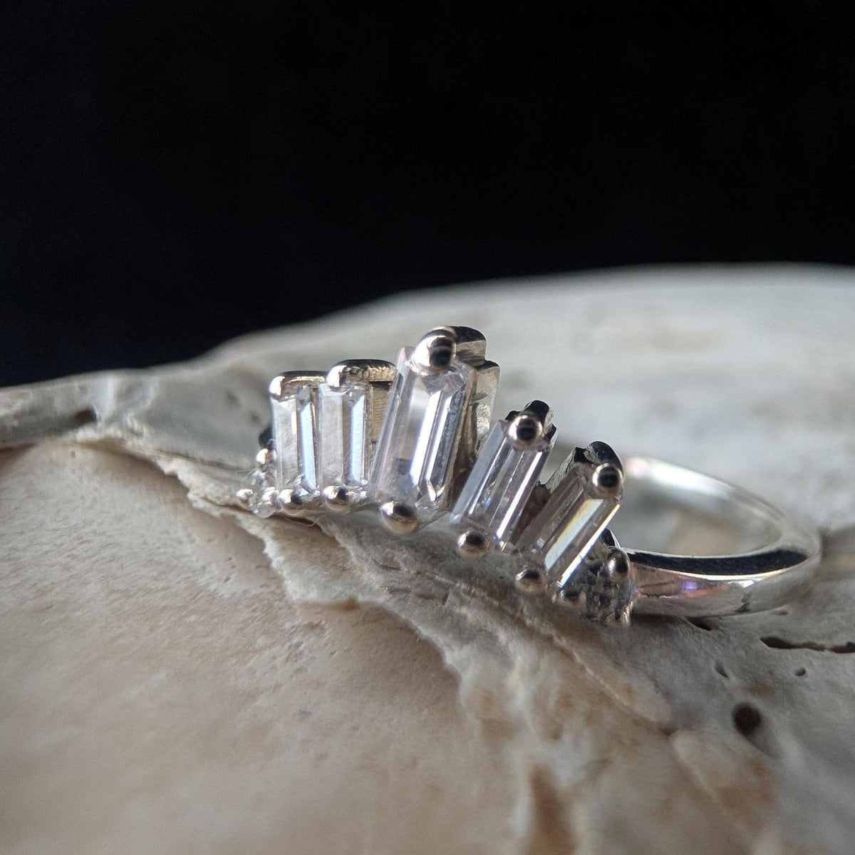 White topaz stacking enhancer ring | 925 Sterling Silver