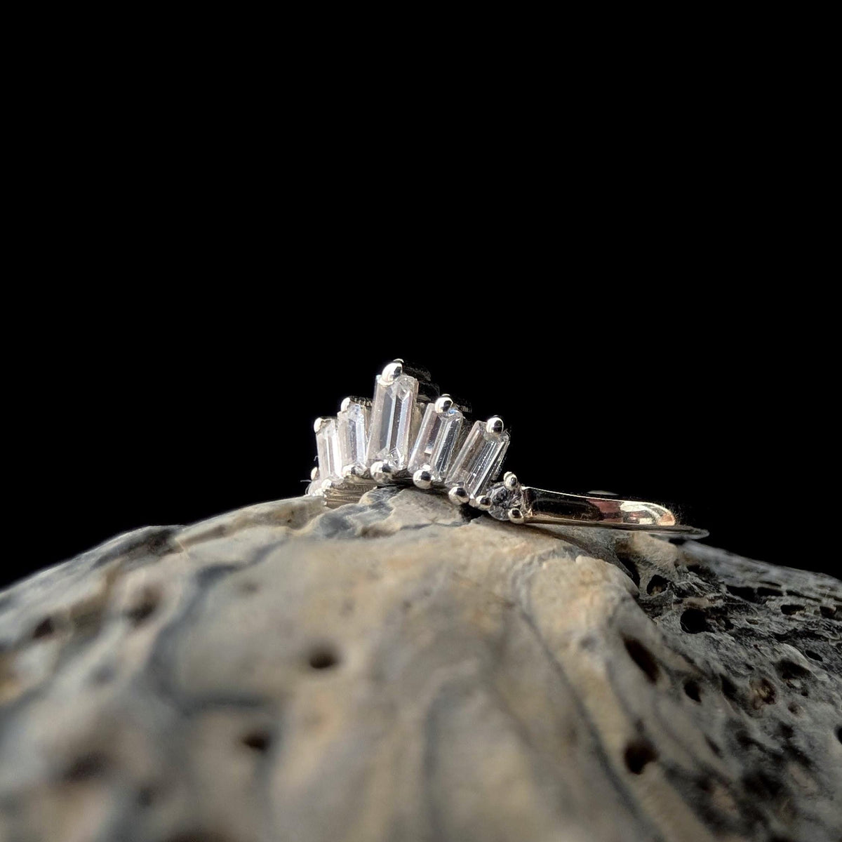 White topaz stacking enhancer ring | 925 Sterling Silver