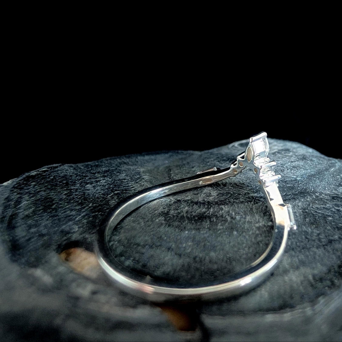 White topaz stacking enhancer ring | 925 Sterling Silver