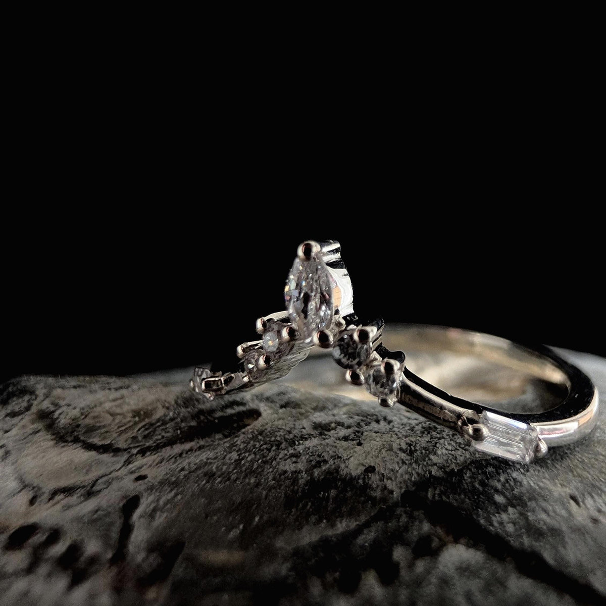 White topaz stacking enhancer ring | 925 Sterling Silver