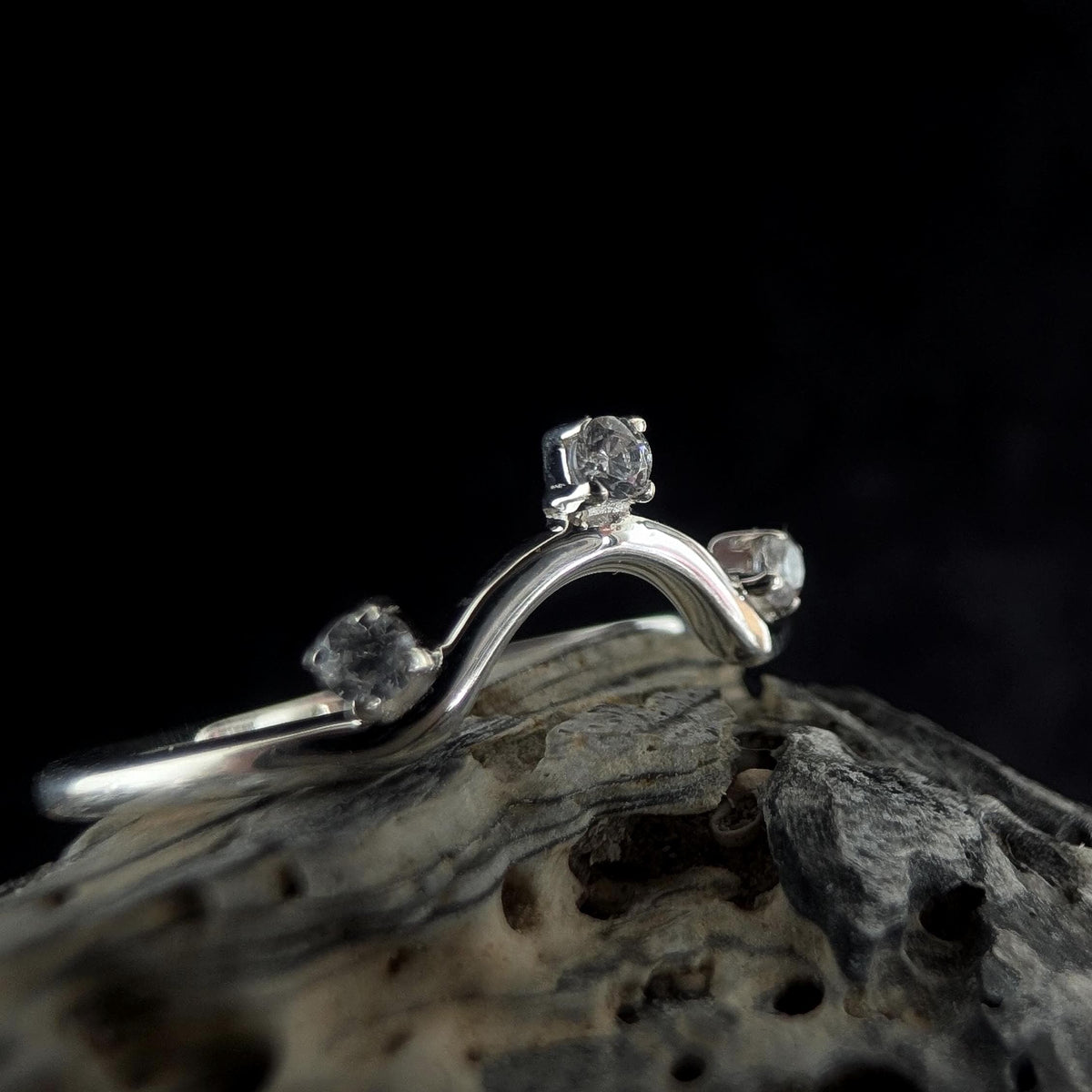 White topaz stacking enhancer ring | 925 Sterling Silver