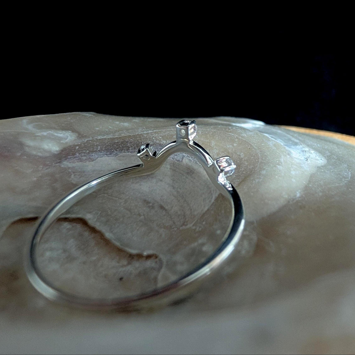 White topaz stacking enhancer ring | 925 Sterling Silver