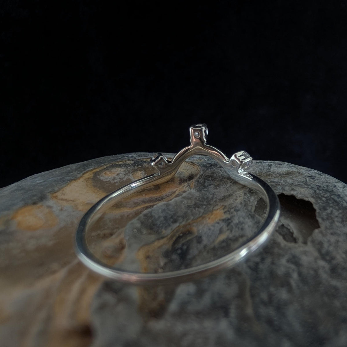 White topaz stacking enhancer ring | 925 Sterling Silver