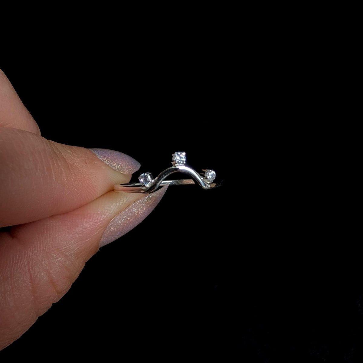 White topaz stacking enhancer ring | 925 Sterling Silver