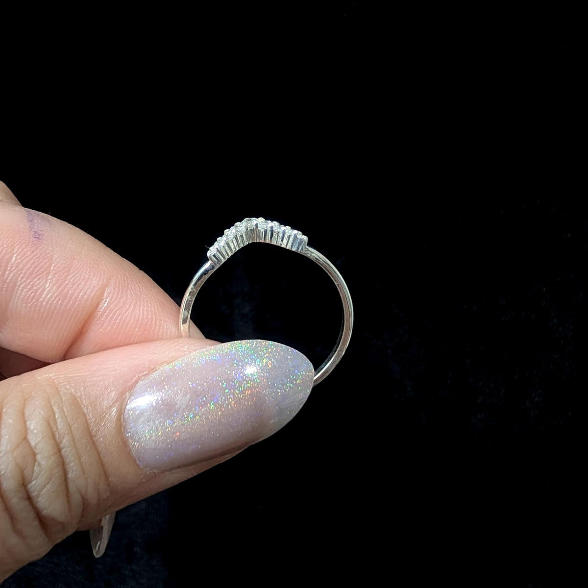 White topaz stacking enhancer ring | 925 Sterling Silver