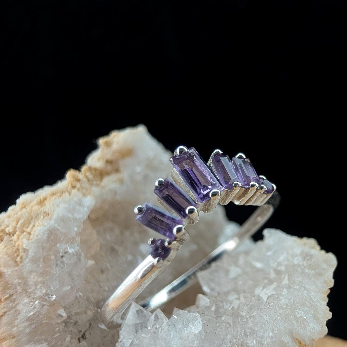 Amethyst stacking enhancer ring | 925 Sterling Silver