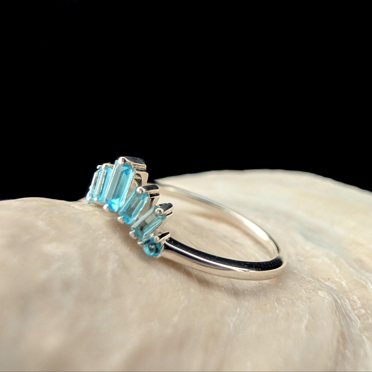 Blue Topaz stacking enhancer ring | 925 Sterling Silver
