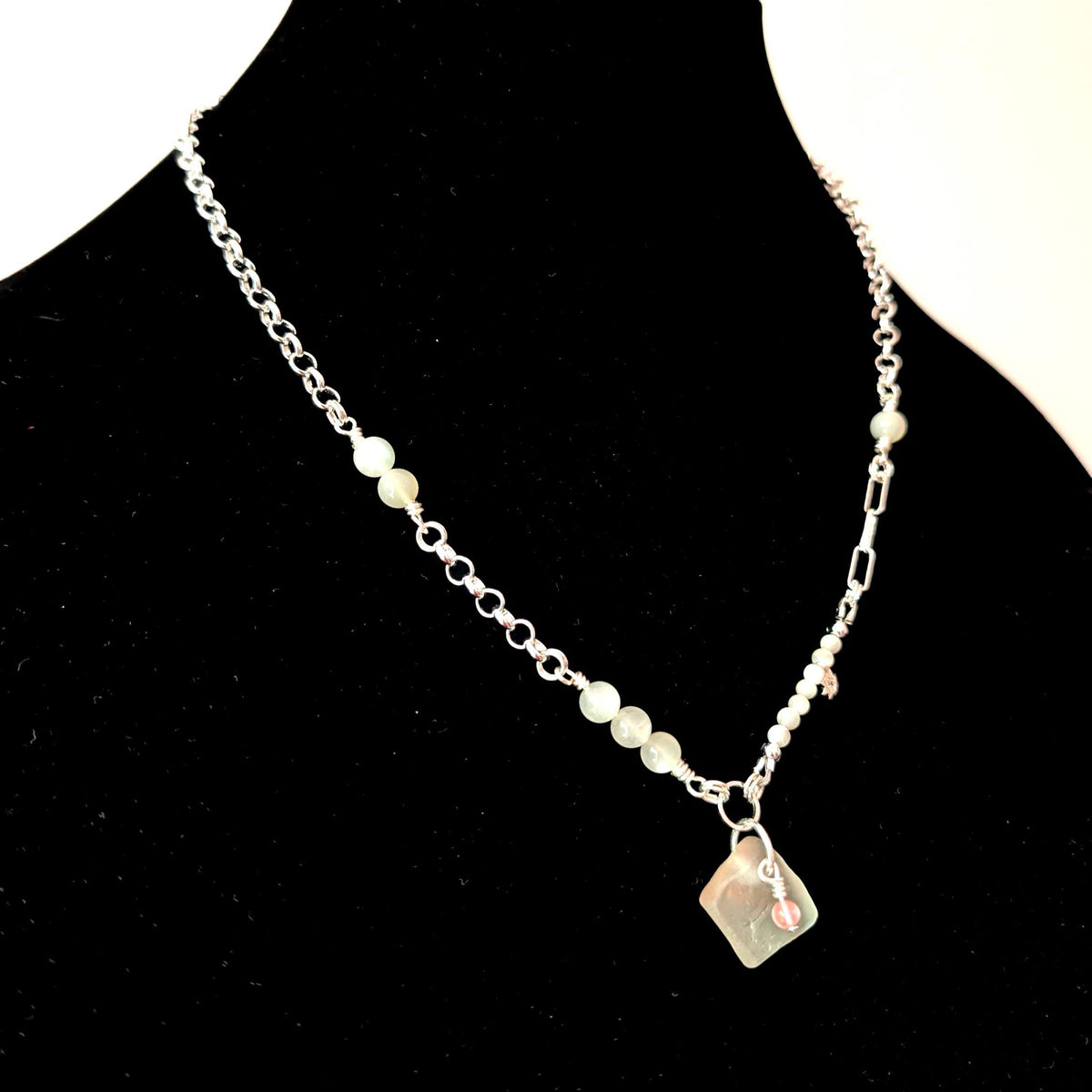 Aphrodite necklace with sea glass and shells