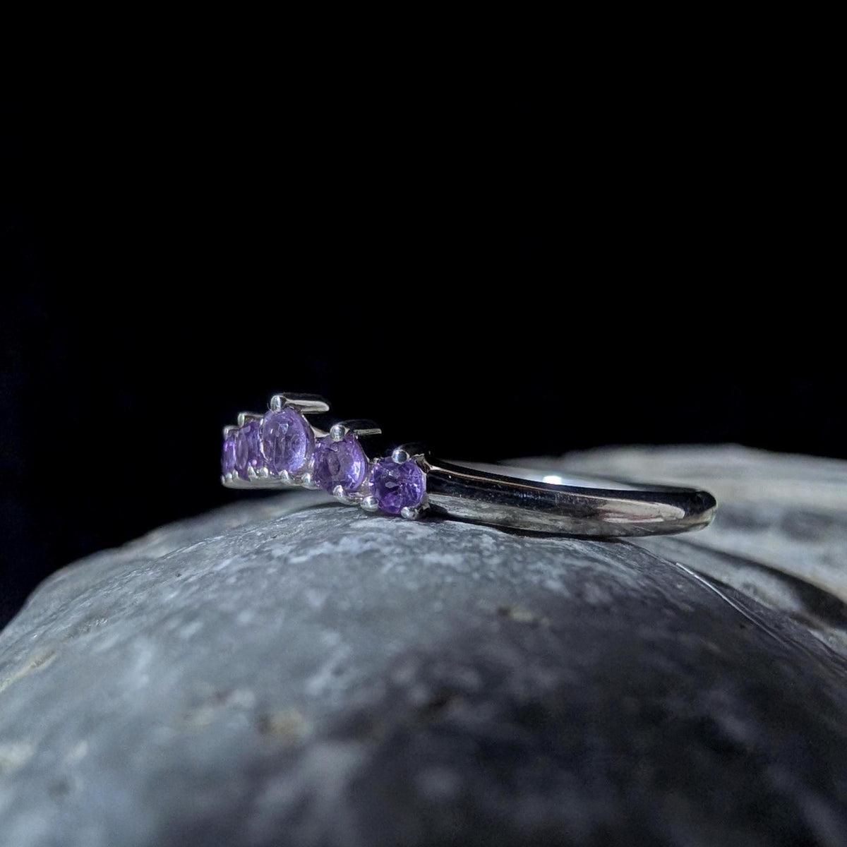 Amethyst stacking ring | 925 sterling silver