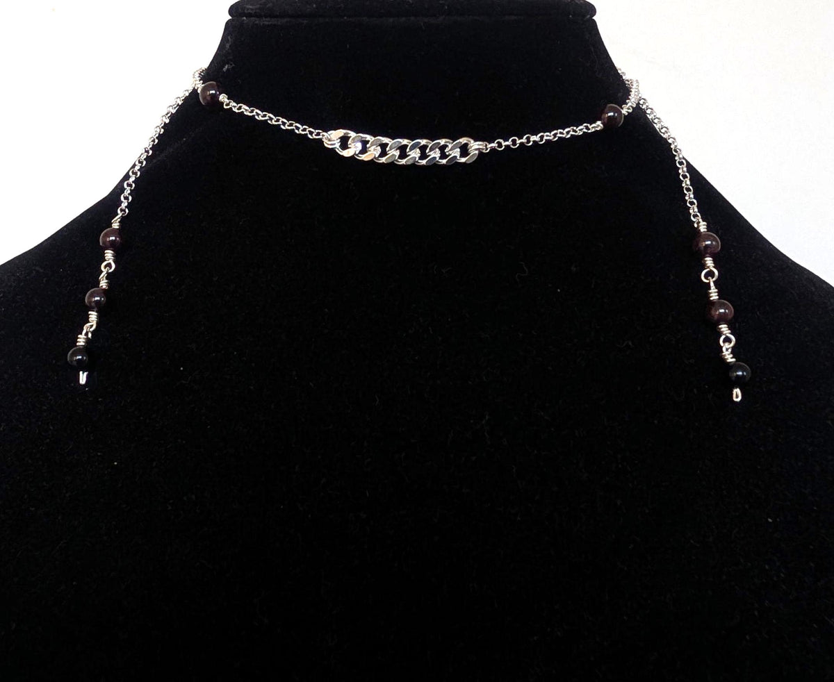Convertible garnet face chain choker | 2-in-1 face adornment