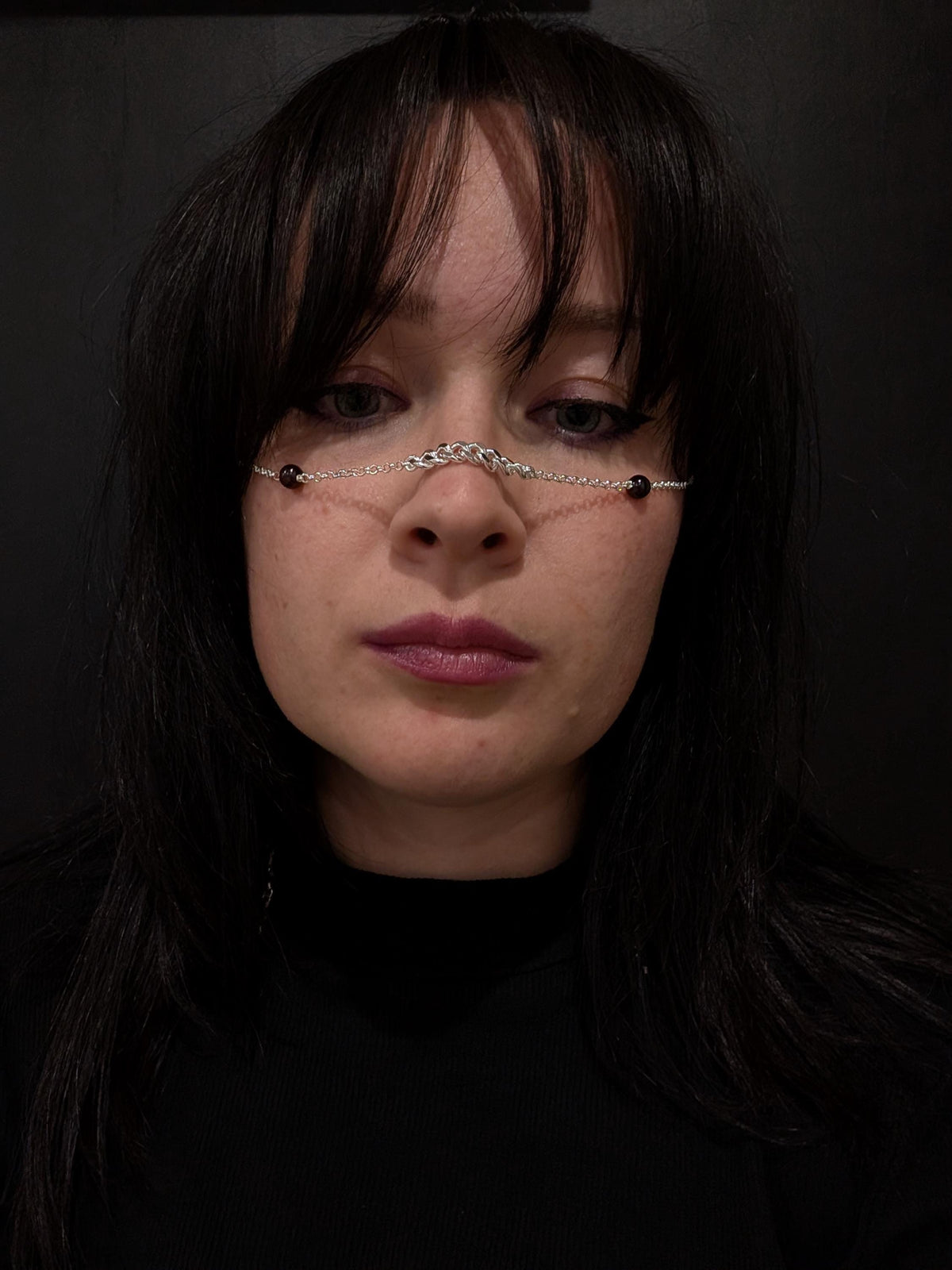 Convertible garnet face chain choker | 2-in-1 face adornment