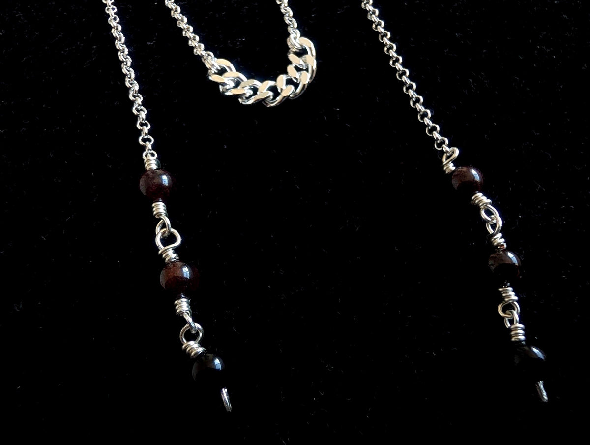 Convertible garnet face chain choker | 2-in-1 face adornment