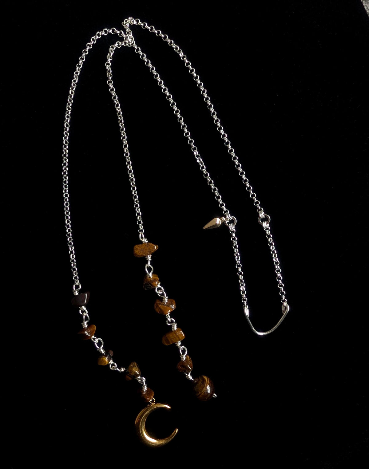 Celestial tiger eye face chain