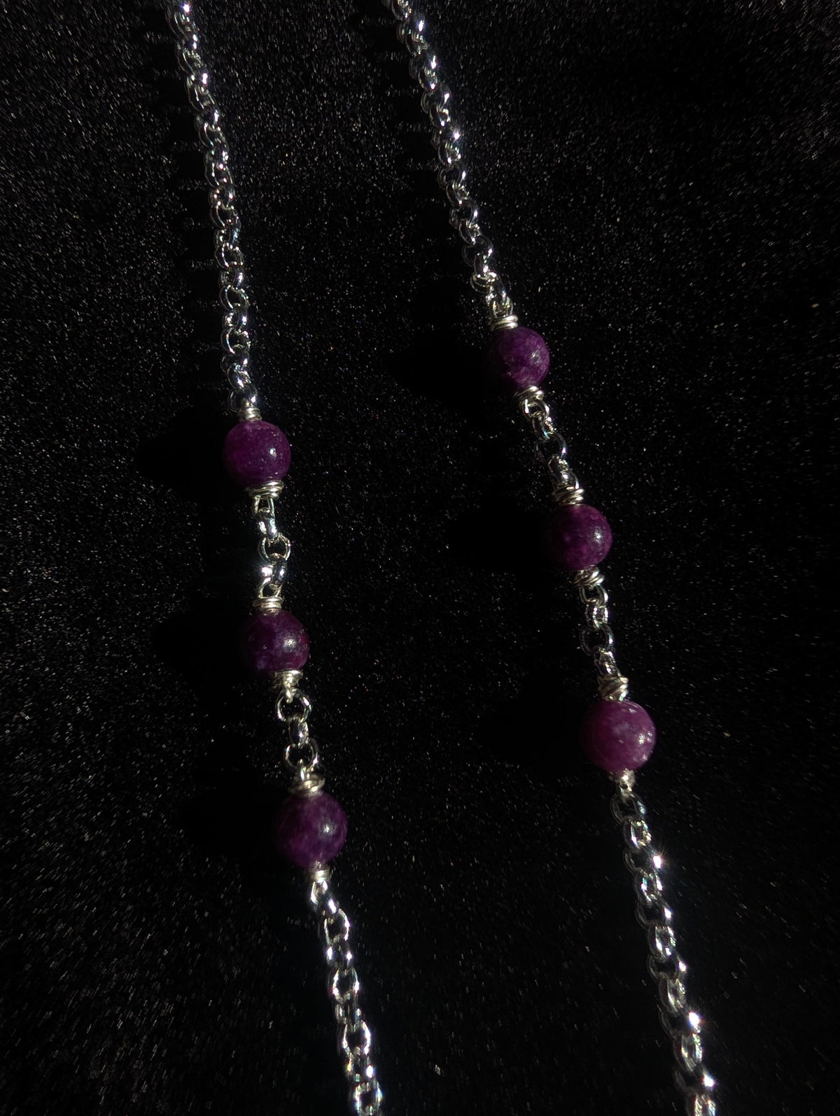 Lepidolite sodalite face chain