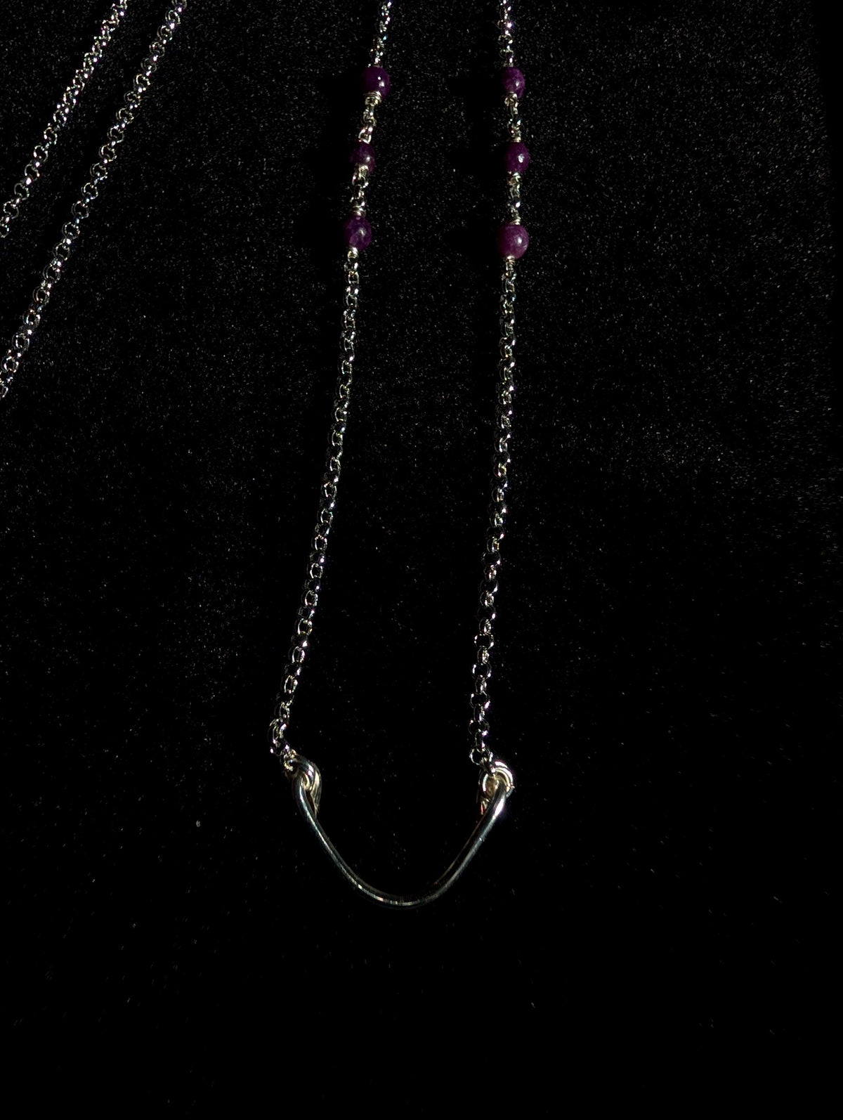 Lepidolite sodalite face chain
