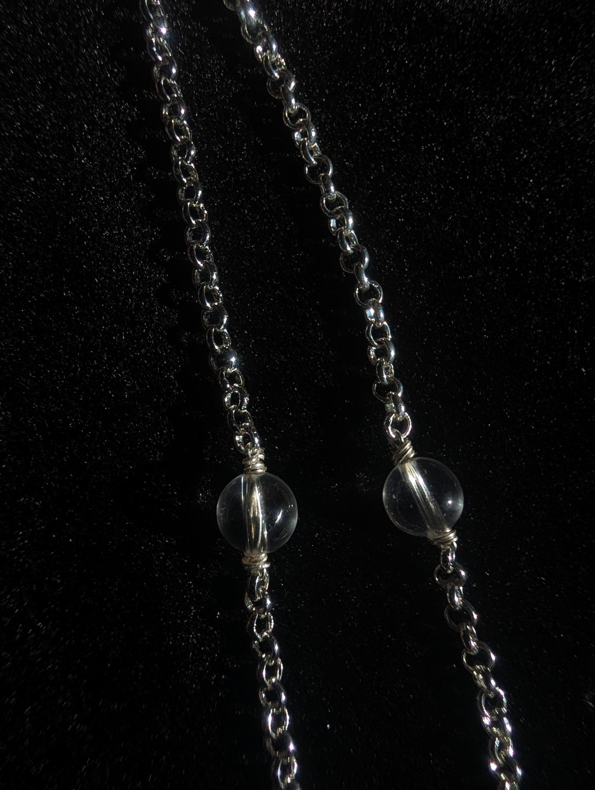 Protective clear quartz face chain