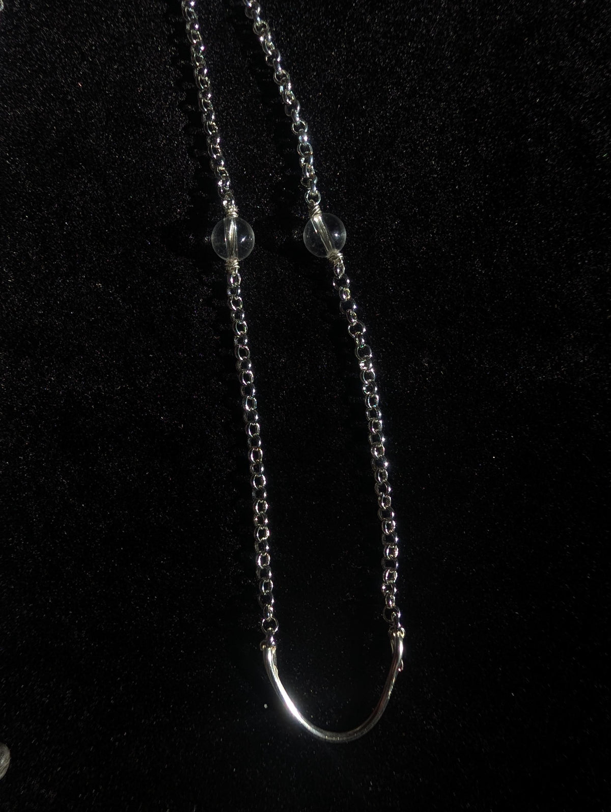 Protective clear quartz face chain