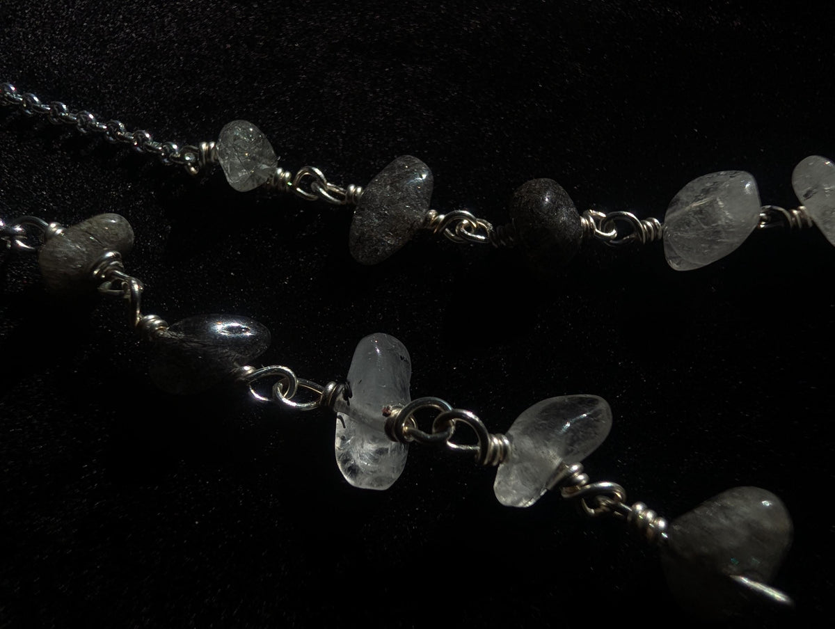 Protective clear quartz face chain