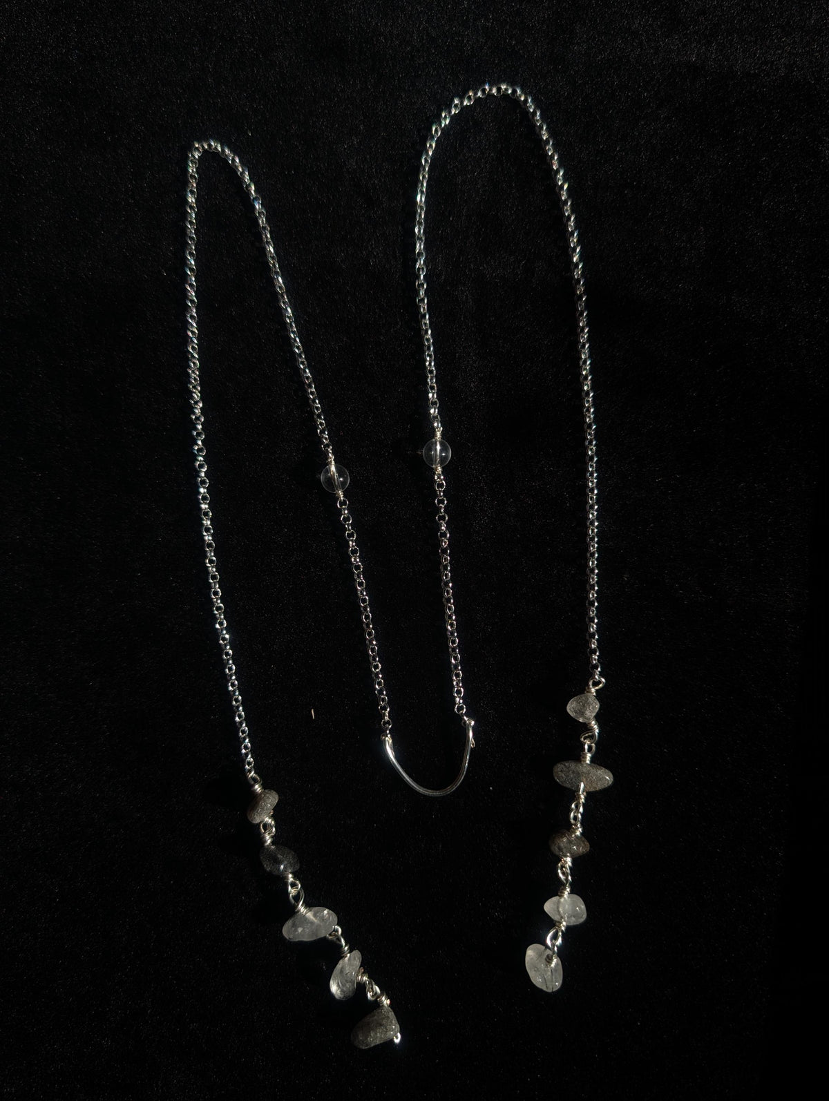 Protective clear quartz face chain