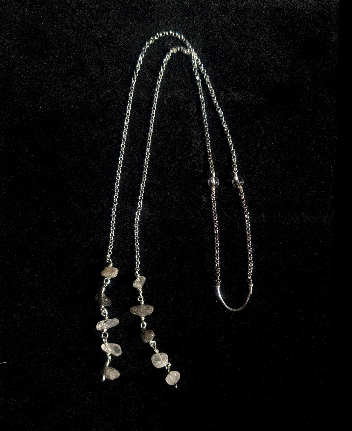 Protective clear quartz face chain