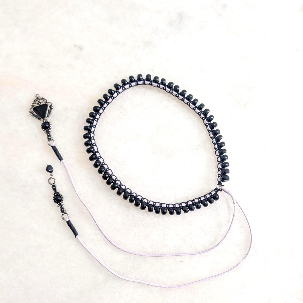 Black onyx choker necklace