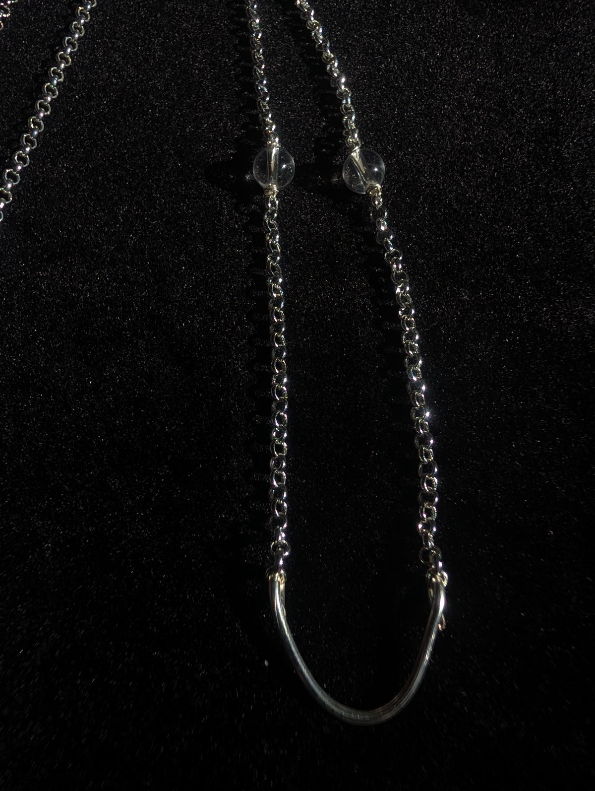 Protective clear quartz face chain