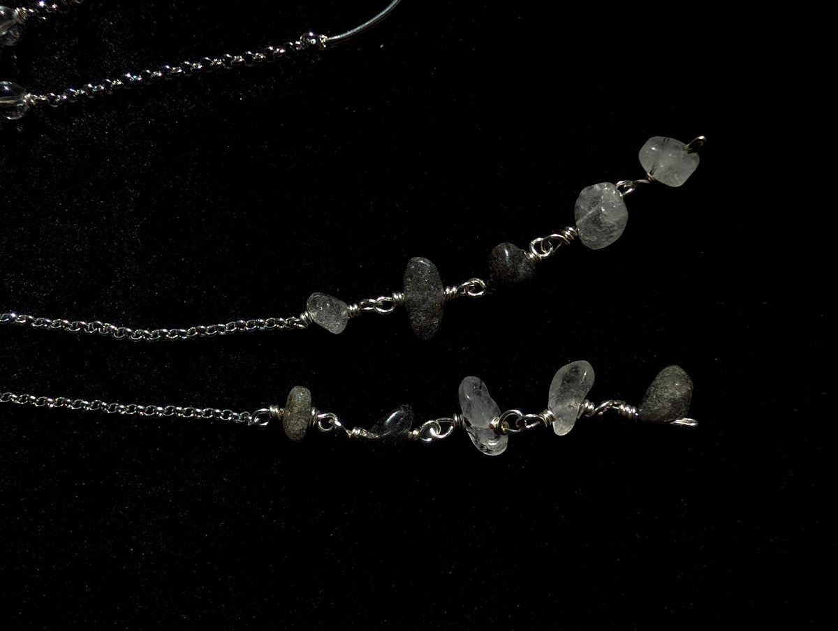 Protective clear quartz face chain
