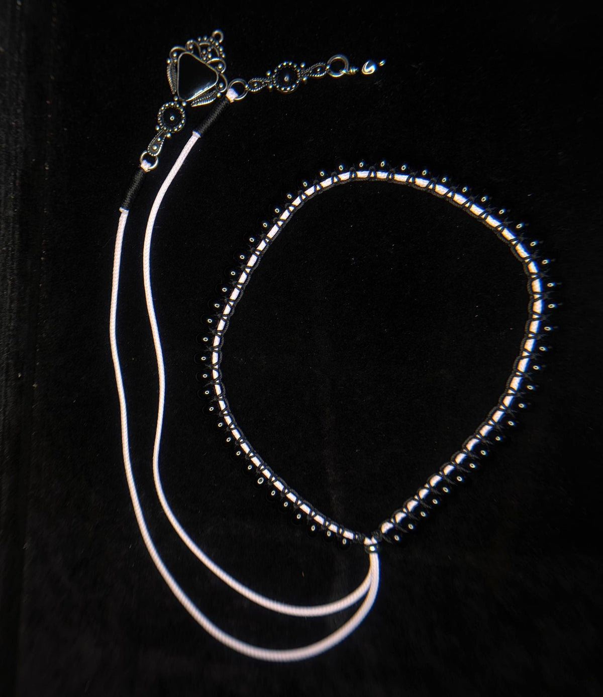 Black onyx choker necklace