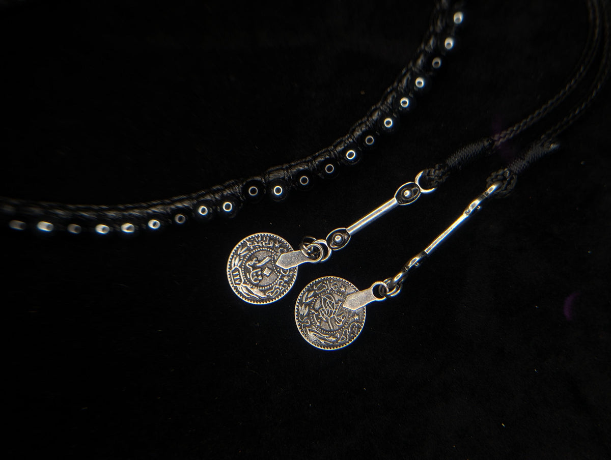 Multi way black onyx and hematite choker necklace
