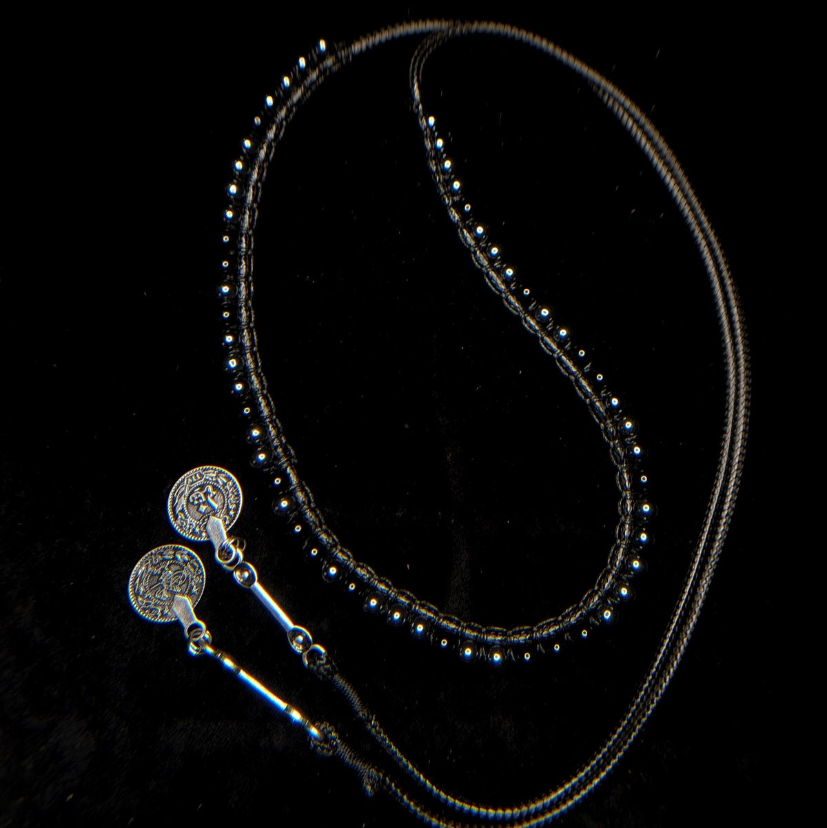 Multi way black onyx and hematite choker necklace