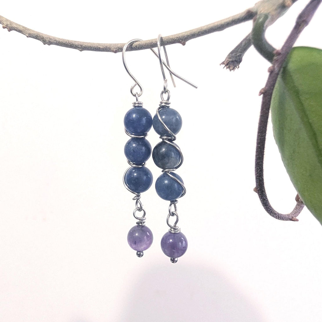 Wire wrapped crystal drop earrings - Choose your pair | Small