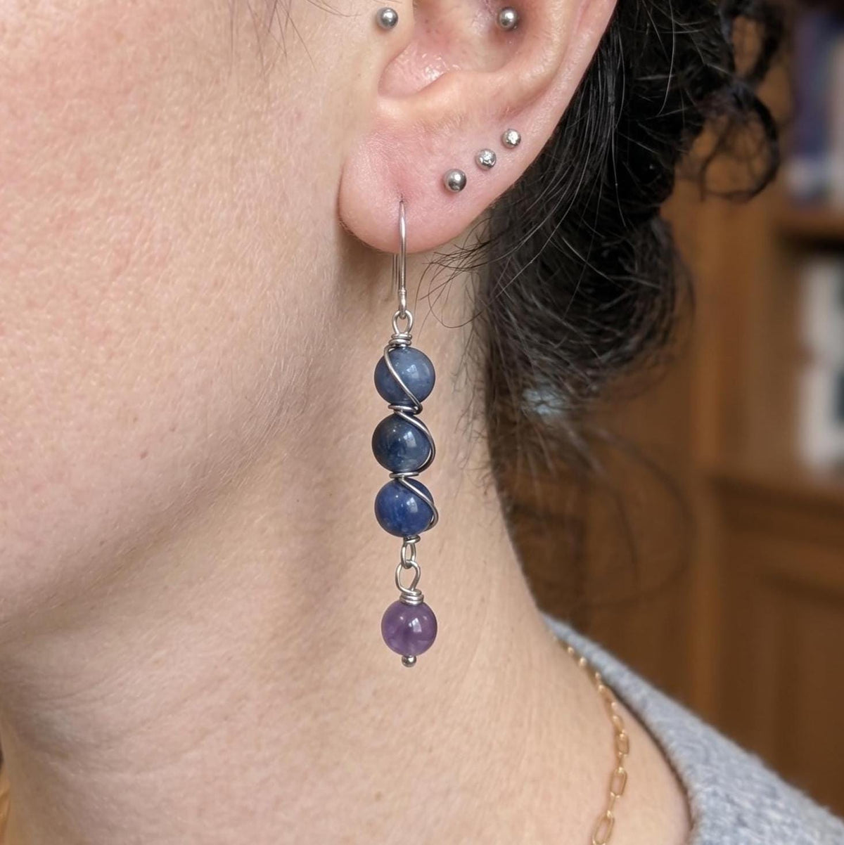 Custom Wire Wrapped Crystal Earrings - single or pair | Small