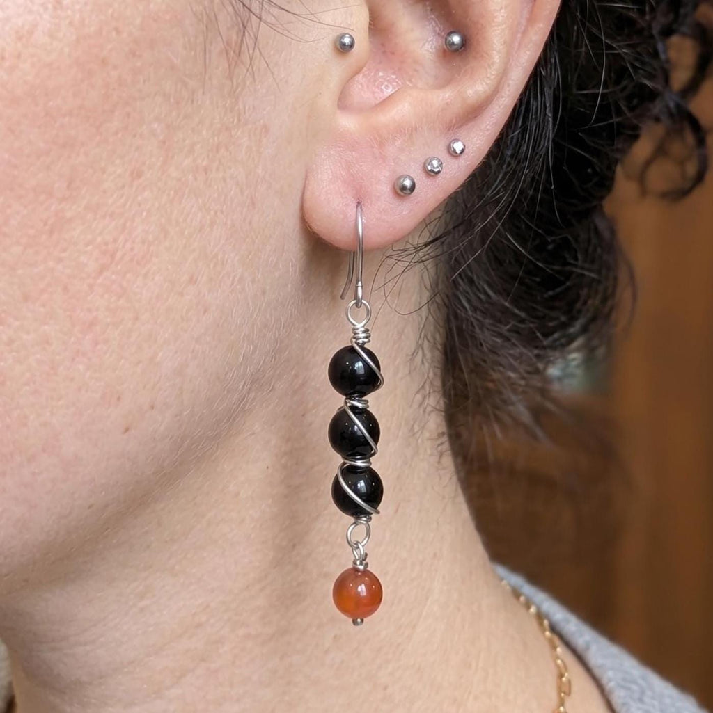 Custom Wire Wrapped Crystal Earrings - single or pair | Small