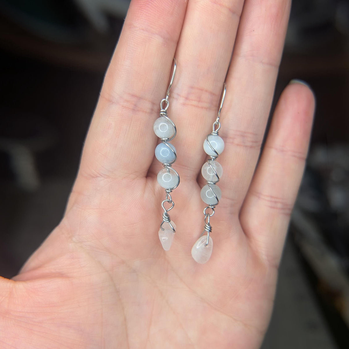Custom Wire Wrapped Crystal Earrings - single or pair | Small
