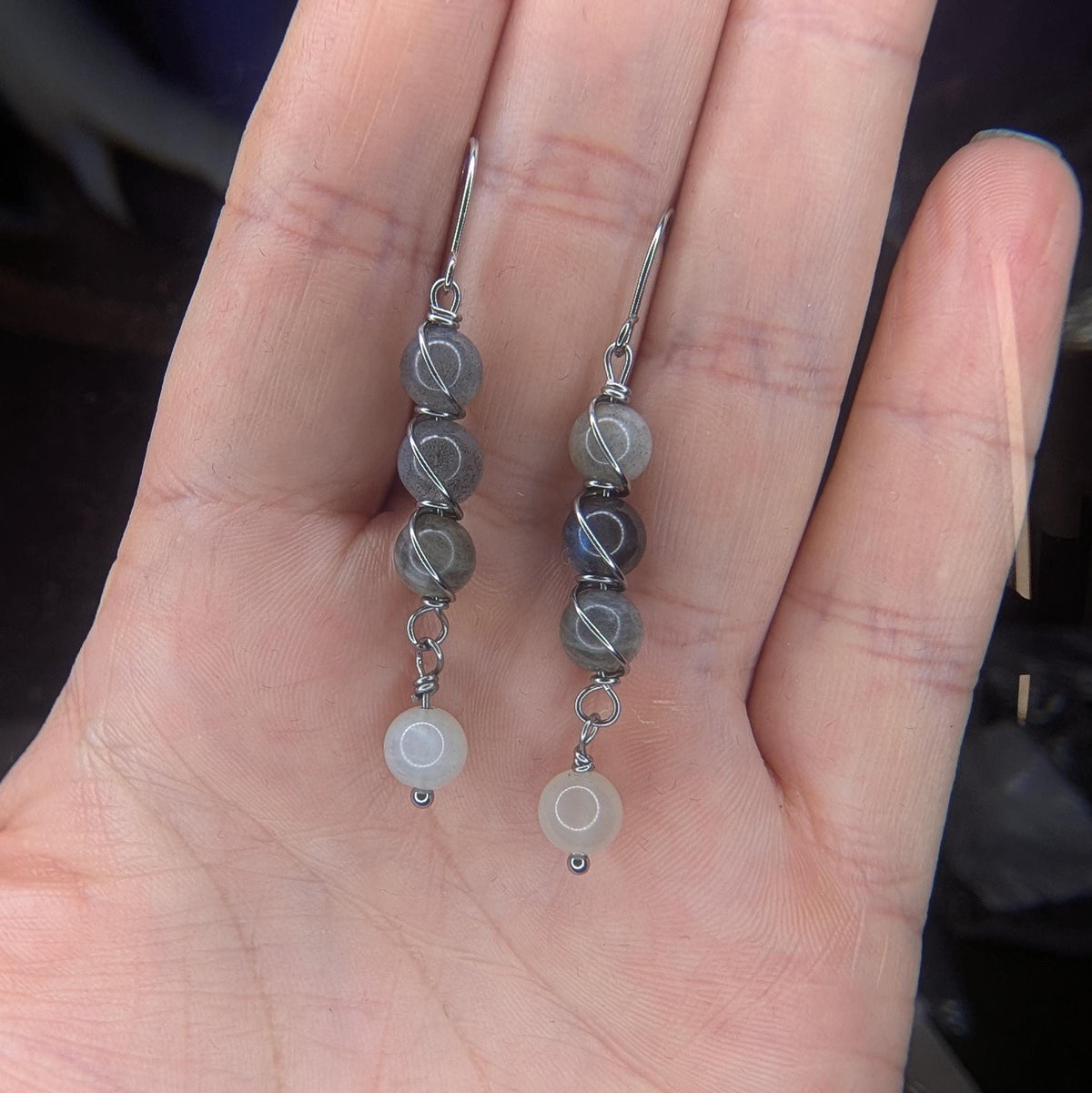 Custom Wire Wrapped Crystal Earrings - single or pair | Small