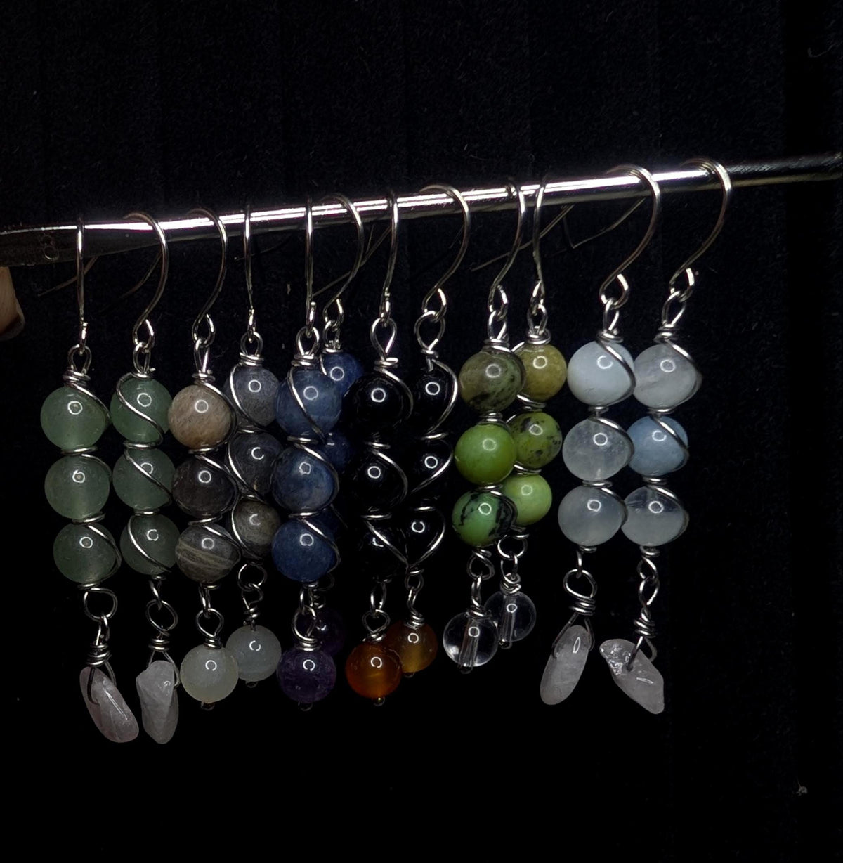 Custom Wire Wrapped Crystal Earrings - single or pair | Small