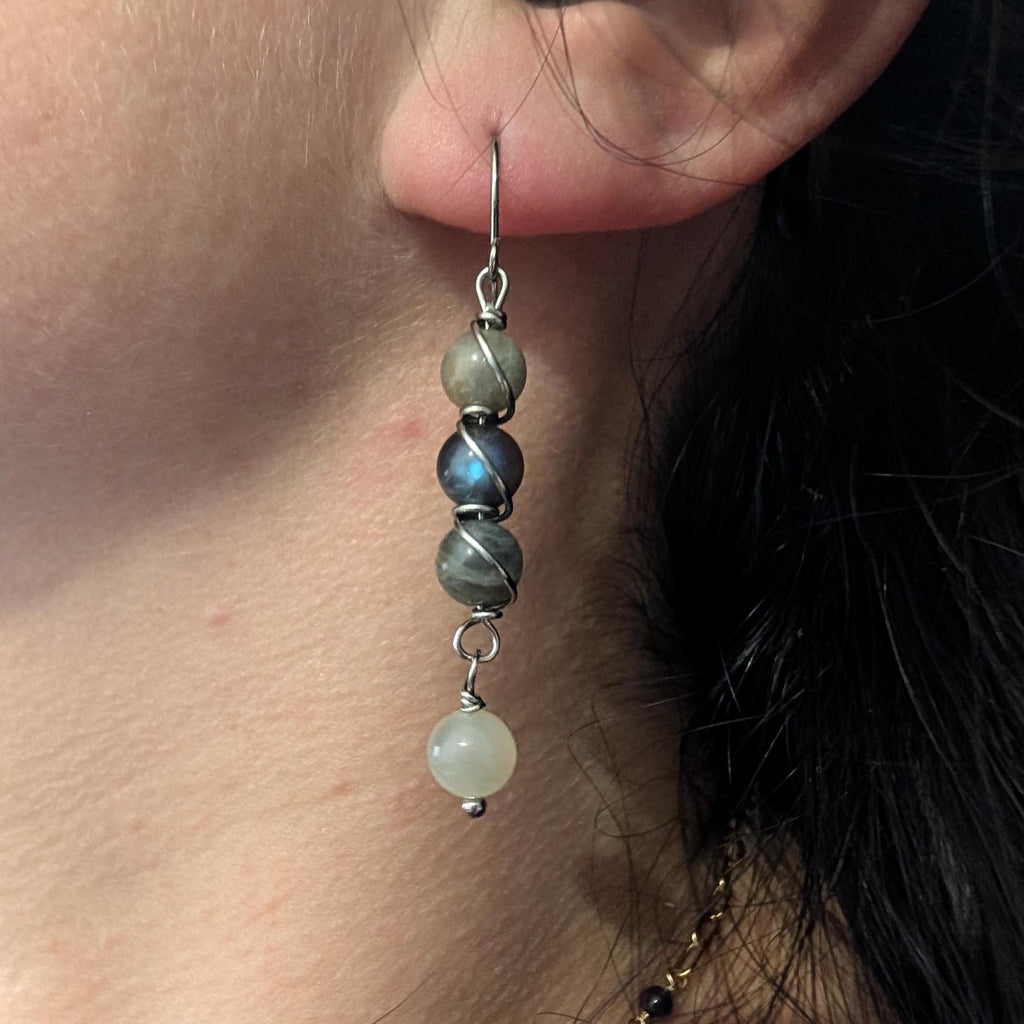 Custom Wire Wrapped Crystal Earrings - single or pair | Small