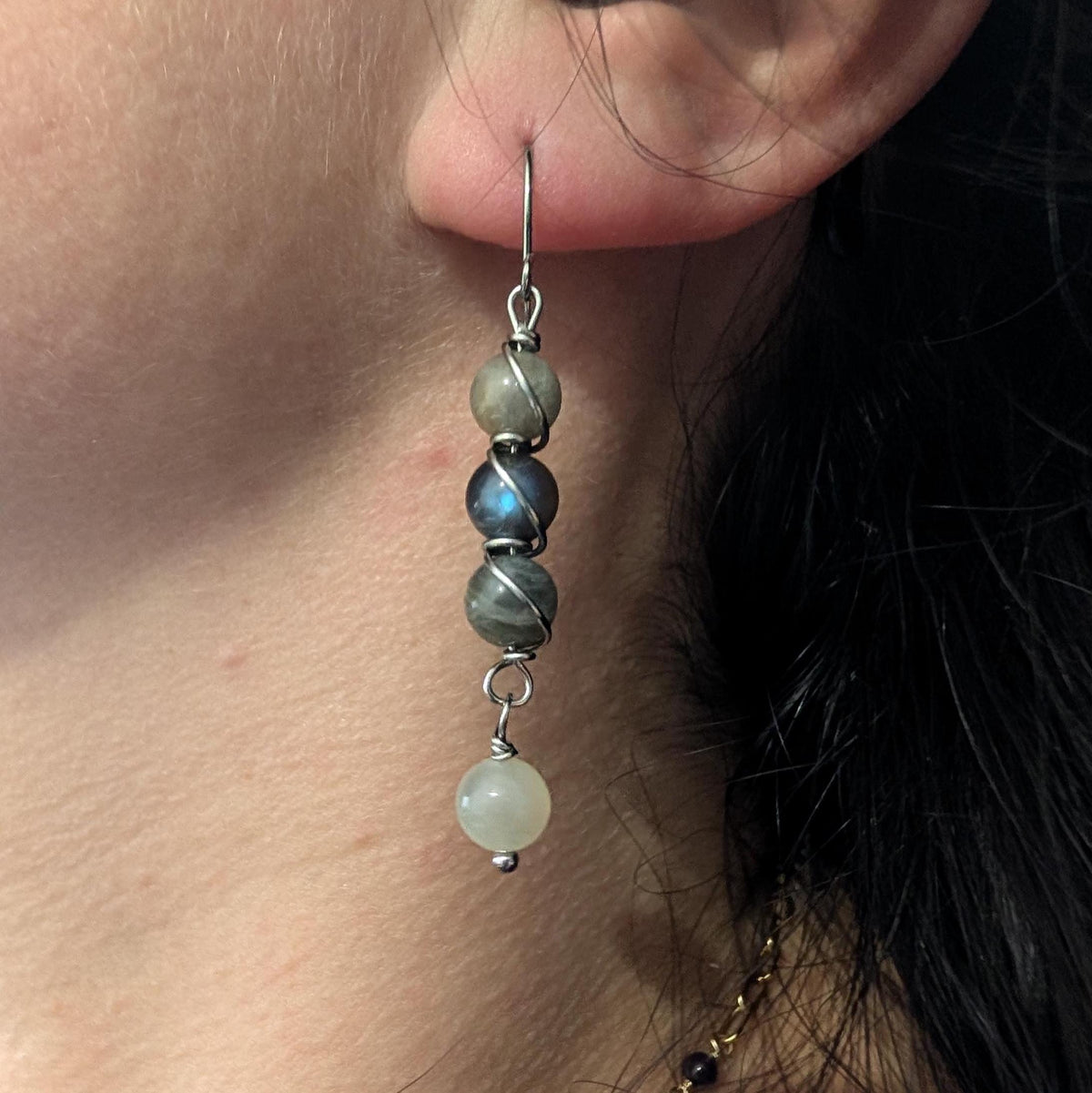 Custom Wire Wrapped Crystal Earrings - single or pair | Small
