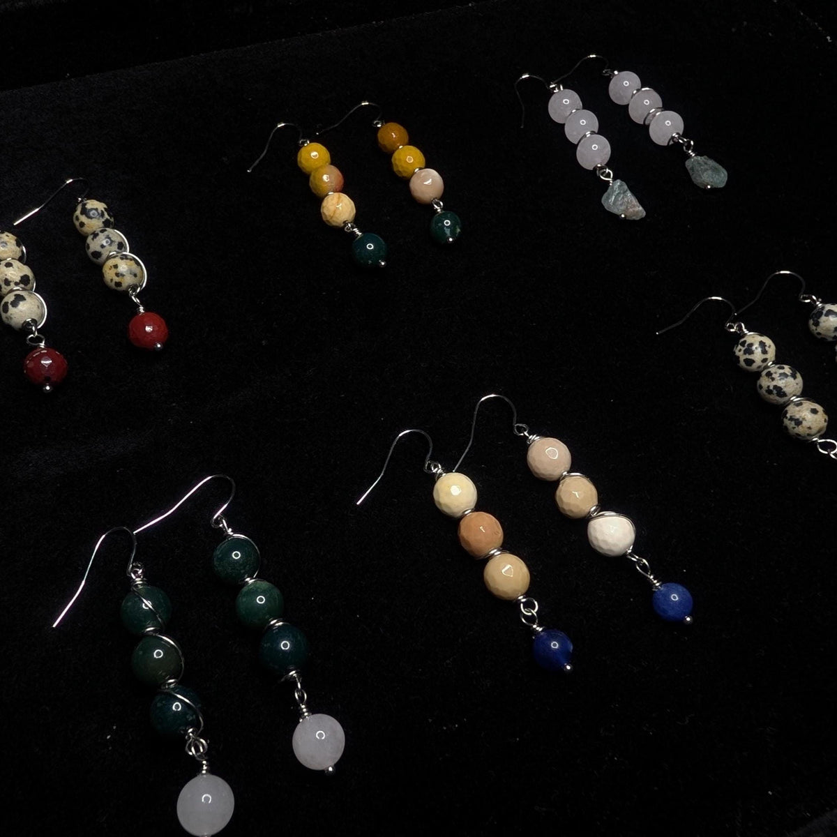 Wire wrapped crystal drop earrings - Choose your pair | Large