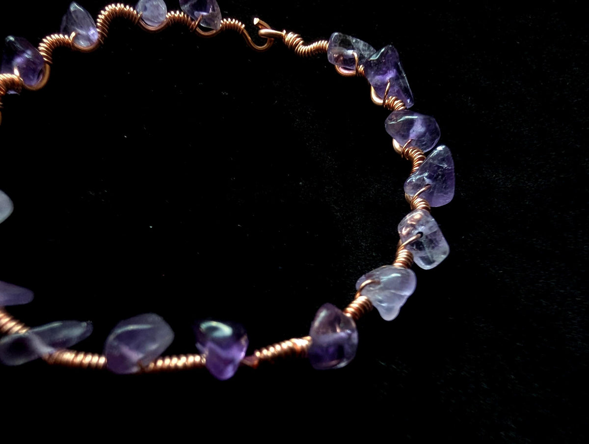 Custom copper crystal chip bracelet