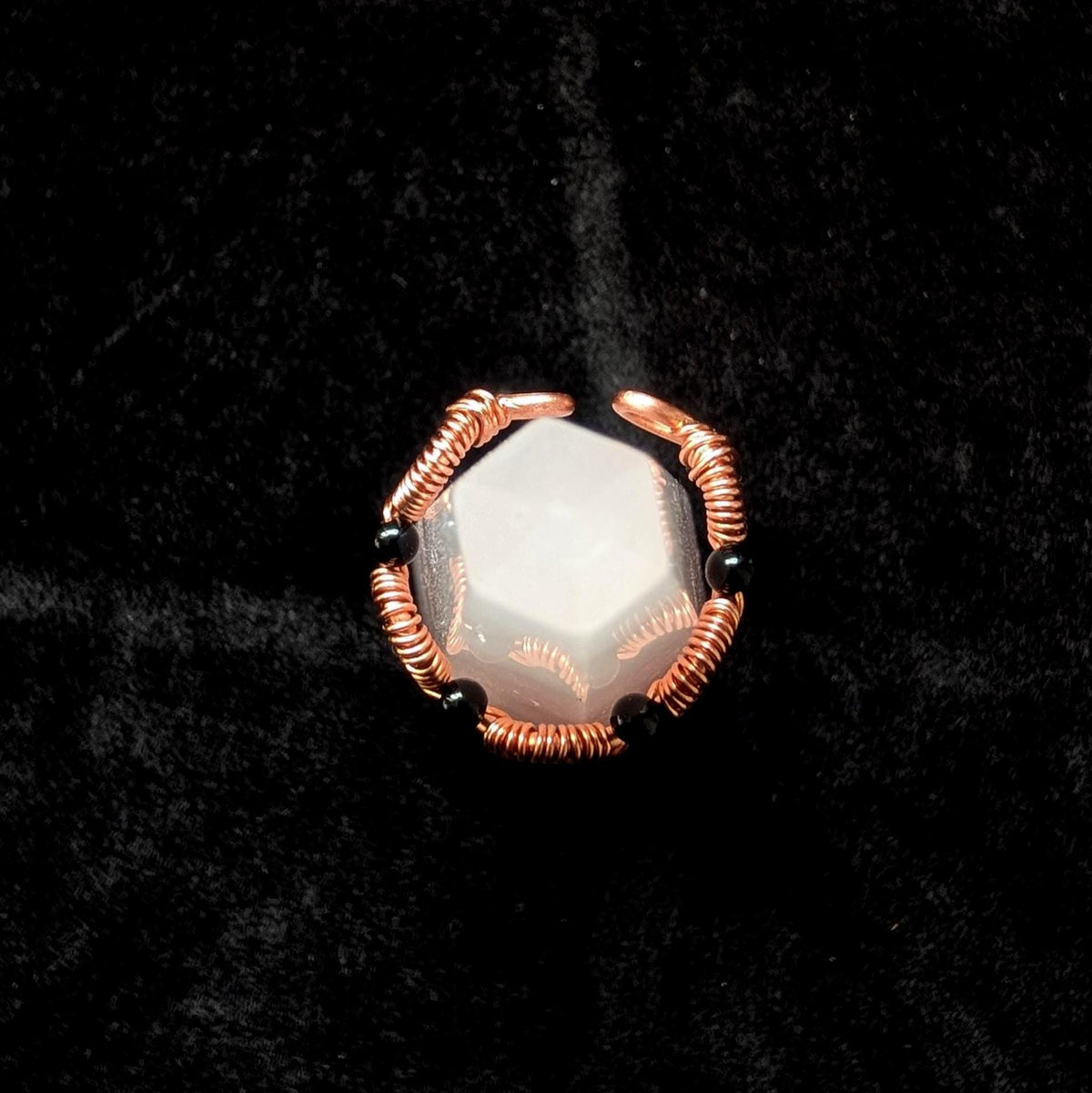 Xenia Williams Raw Copper Crystal Ring Adjustable Whimsigoth Witchcore