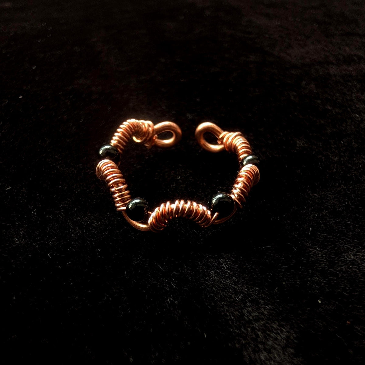 Xenia Williams Raw Copper Crystal Ring Adjustable Whimsigoth Witchcore