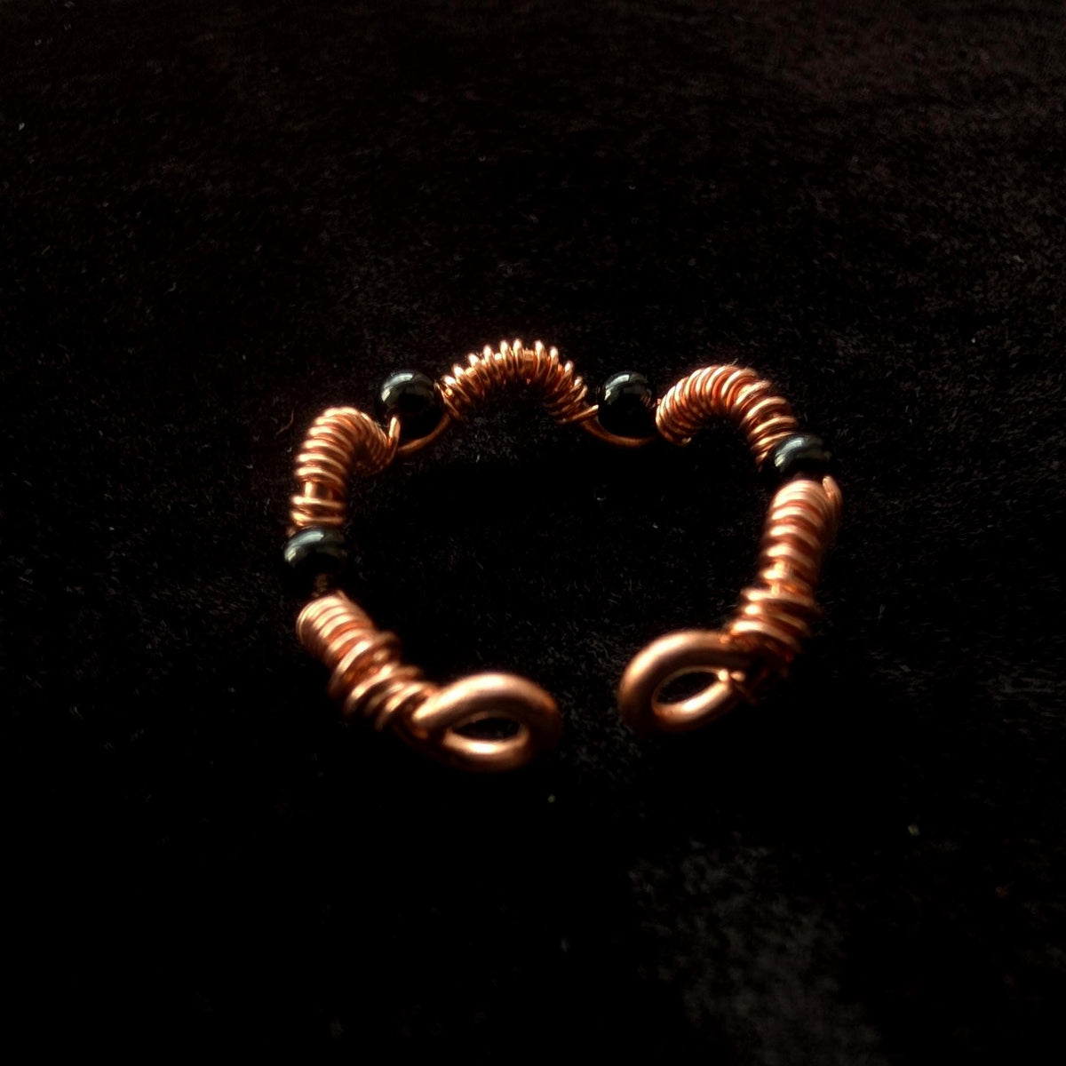 Xenia Williams Raw Copper Crystal Ring Adjustable Whimsigoth Witchcore