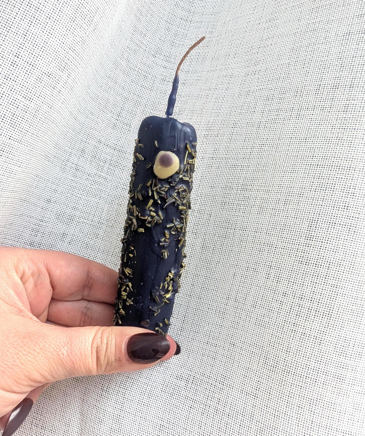 Evil eye hex removal ritual beeswax candle | Uncrossing altar candle