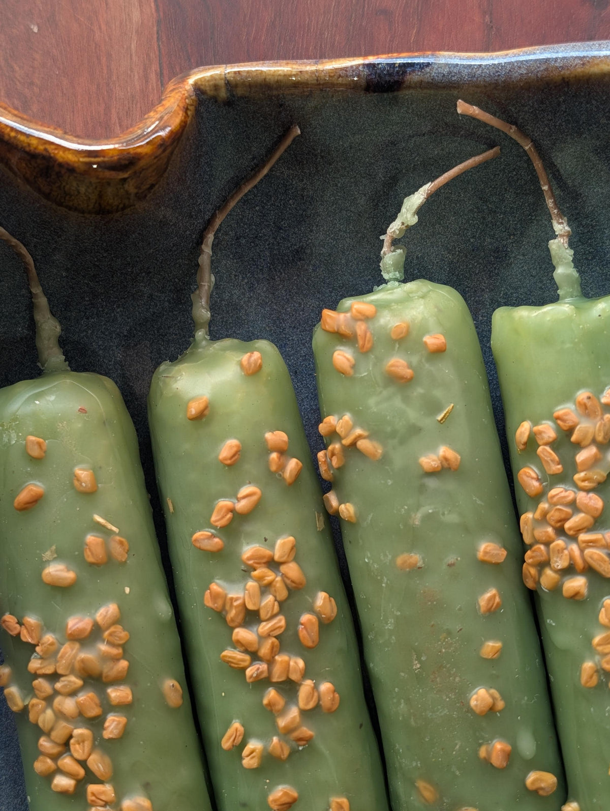 Good luck success ritual beeswax candle | Career altar candle