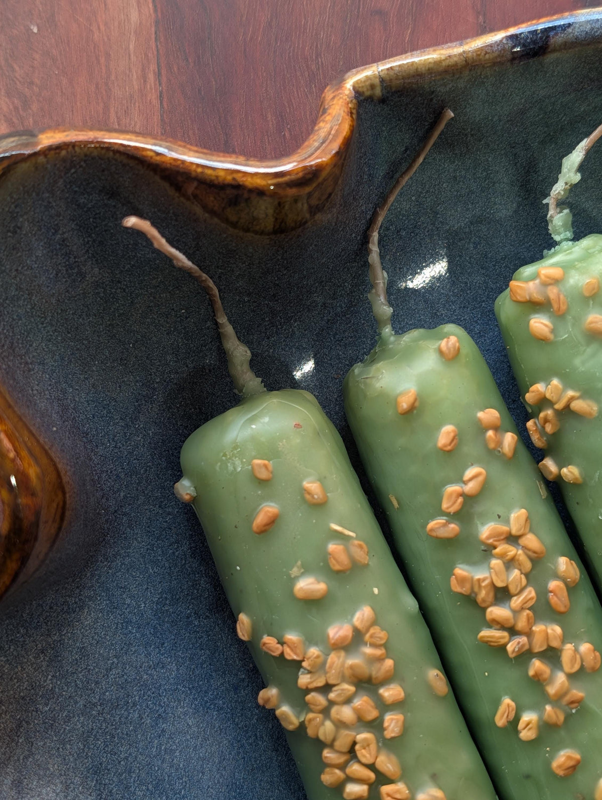 Good luck success ritual beeswax candle | Career altar candle